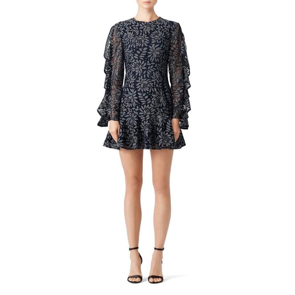 Keepsake Engage Lace Mini Dress Women’s Blue Size Medium